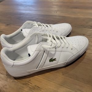 Lacoste  Men's Chaymon BL21 1 CMA Synthetic Leather Trainers, White, size 12 us